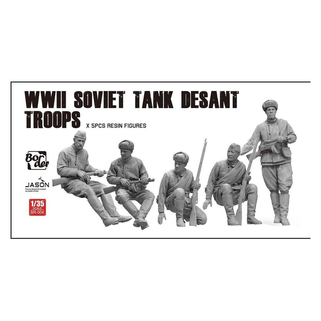 Border Model WWII Soviet Tank Desant Troops (5 pcs. Resin Figures) (BR-004)