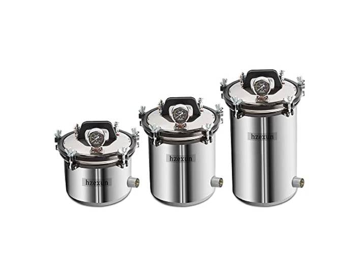 hzexun Autoklaven kammer Sterilisiert Dampfsterilisator Elektrische Autoklavenmaschine Tragbarer Laborautoklav für zahnärztliche medizinische Geräte (24L)