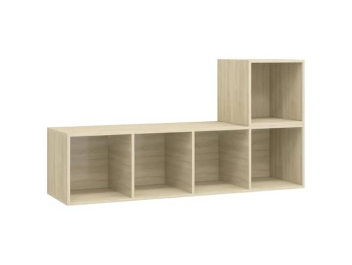 LMTYOENFG 2-TLG TV-Schrank Set Wandmontage Sonoma-Eiche Holzwerkstoff Modulare Wandmöbel fürs Wohnzimmer und Schlafzimmer: Flexibler Stauraum für Receiver, Bücher und Dekorationselemente.