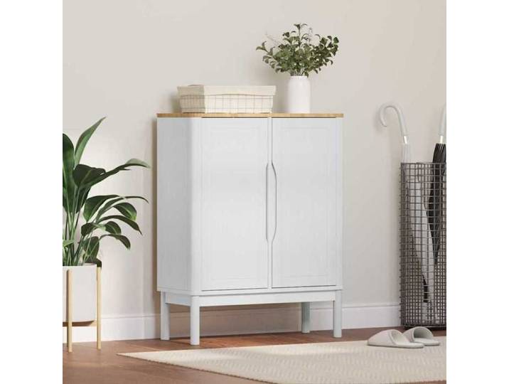 Moderne Buffet bahut pratique - FLORO Blanc 70x30x70 5 cm Bois de Pin Massif - Commode salon @FR 9414