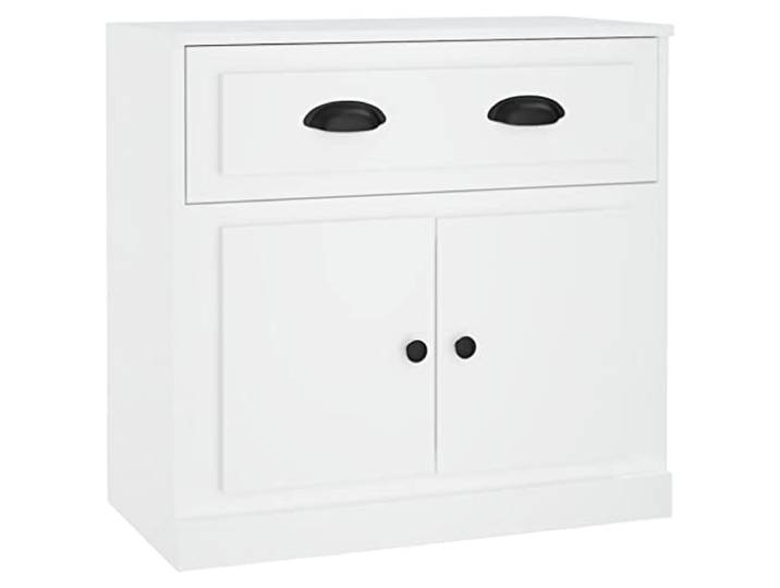 GHVBNMF Sideboard Weiß 70x35,5x67,5 cm Holzwerkstoff Schrank Vielseitiger Beistellschrank mit Türen für Wohnzimmer und Schlafzimmer, schützt Ihre Utensilien zuverlässig vor Staub.