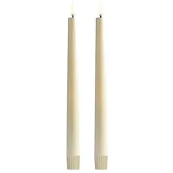 Piffany LED Spitzkerzen im 2er-Set, Pearl Ivory, 2,3x25cm