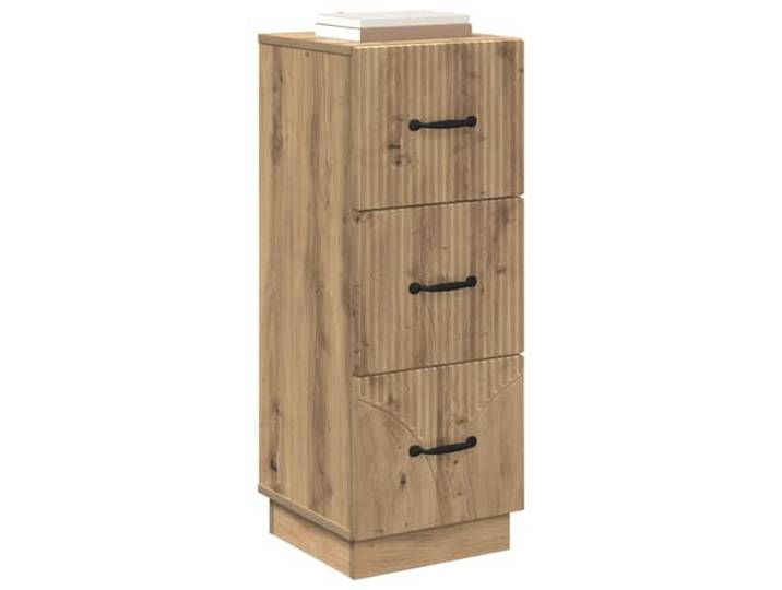 KTHLBRH Schrank mit Schubladen 33 x 34,5 x 87 cm Eiche Handwerk Technisches Holz, Vintage-Design, 3 verschiebbare Schubladen, leicht zu reinigen