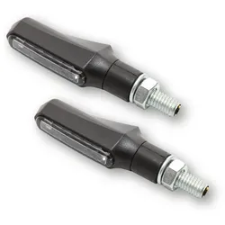 HIGHSIDER smart Shorty-Fin LED 3in1 Blinker-Rücklicht-Kombination Gehäuse Schwarz / Linse Rauchgrau (Paar), Hinten