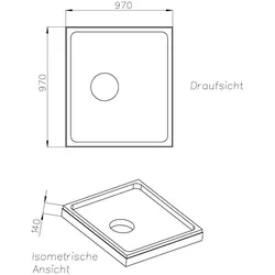 Neuesbad Wannenträger für Villeroy & Boch Squaro Infinity 1000x1000x40 SD26044