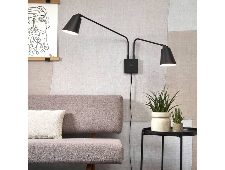 IT´S ABOUT ROMI Wandlampe Bremen, schwarz, für Schlafzimmer, Metall, Wandleuchte, Wandlampe Innen
