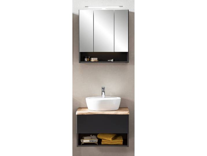 home24 Badkamerset I 2-delig 60cm grijs/grafietkleurig