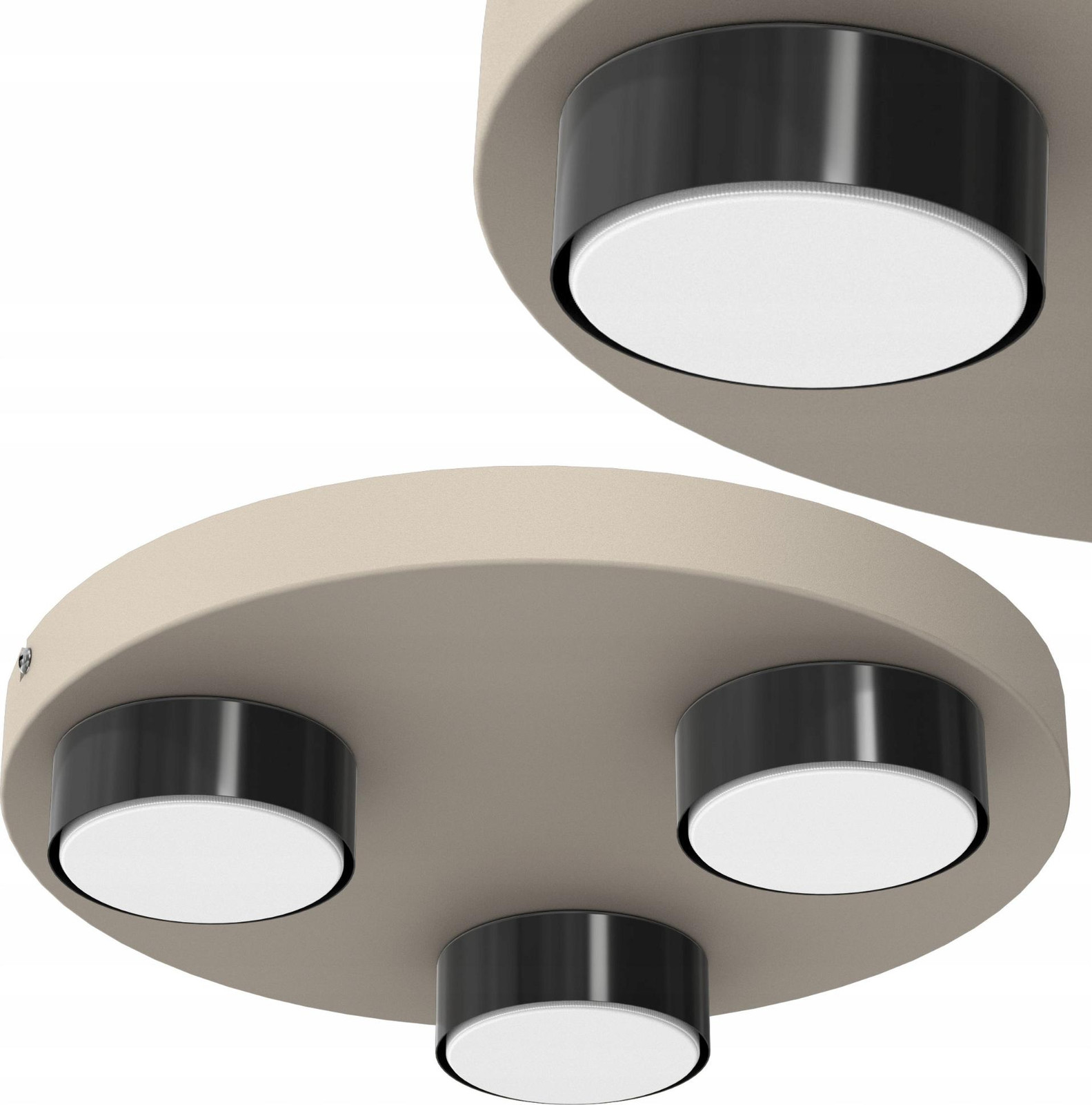 Moonlight LED plafondlamp in loft-stijl met kasjmierafwerking en 3-lichts GX53 fitting