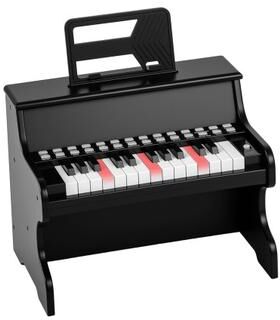 Costway 25 Keys Kids Piano Keyboard with Adjustable Speed and Teaching Mode-Black