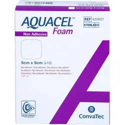 Aquacel Foam Nicht Adhäsiv 5x5 cm Schaumverband 10 ST