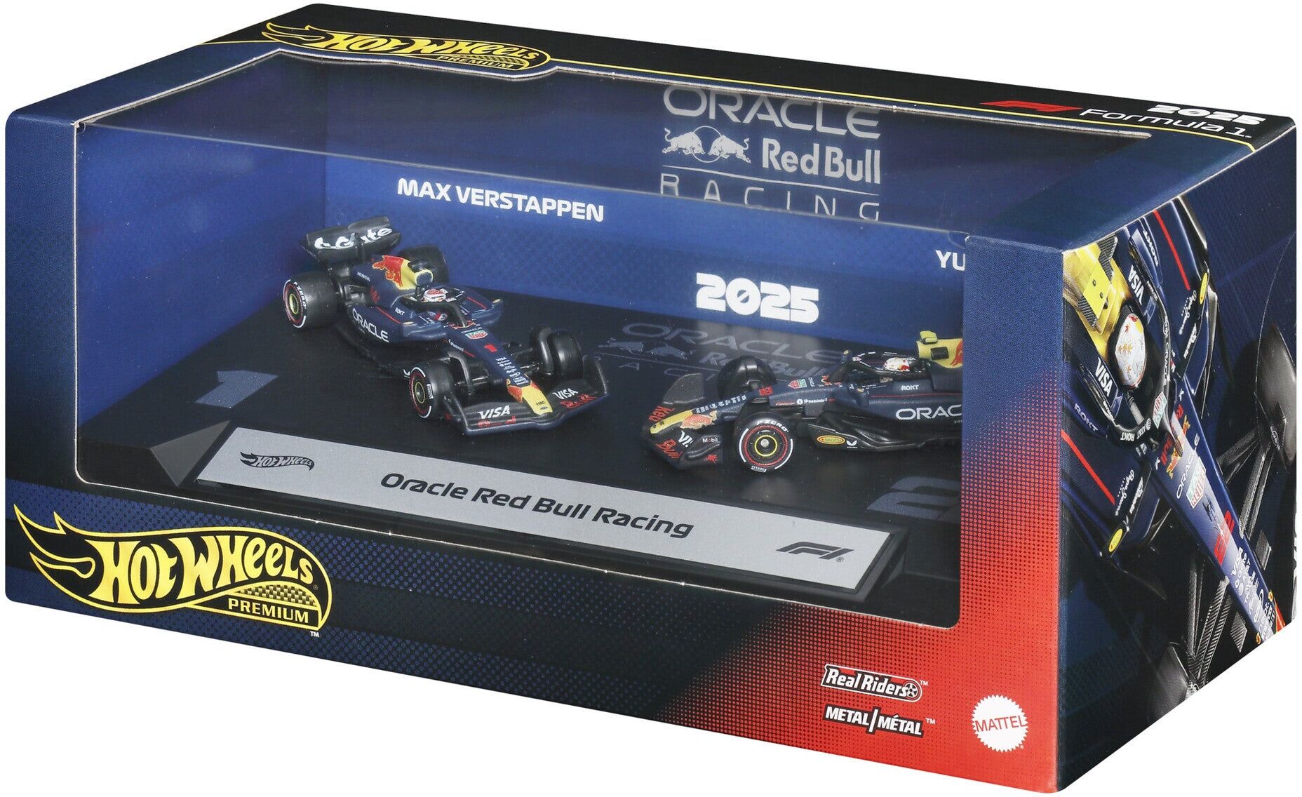 Mattel Hot Wheels Premium Formula 1 Oracle Red Bull Racing 2-Pack - 1:64 Scale Die-Cast Models - Official Hot Wheels Premium Formula 1 Collectible