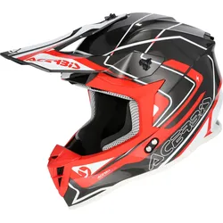 Acerbis Linear, Motocrosshelm - Schwarz/Hellgrau/Rot - L