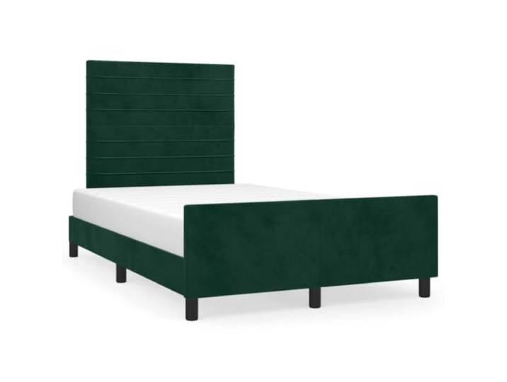 PUGYNBK Bettgestell aus Samt, Dunkelgrün, 120 x 200 cm Verstellbares Kopfteil, robuste Beine, Holzleisten, Rückenstütze