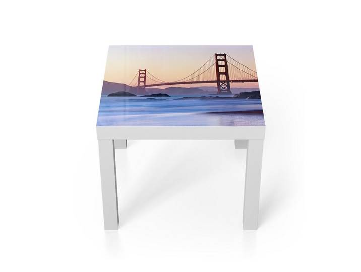 DEQORI Couchtisch 'Morgenrot Brücke', Glas Beistelltisch Glastisch modern