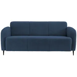 3-Sitzer-Sofa Marone Blau Teddystoff