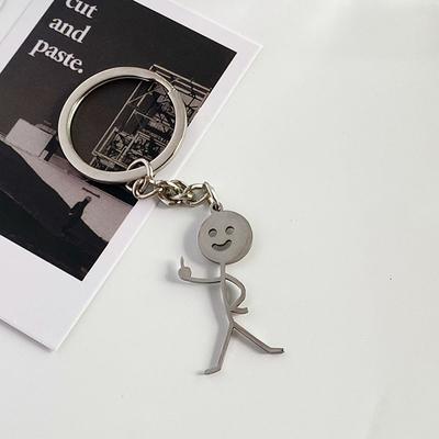 Quirky Heart To Heart & Middle Finger Key Ring c