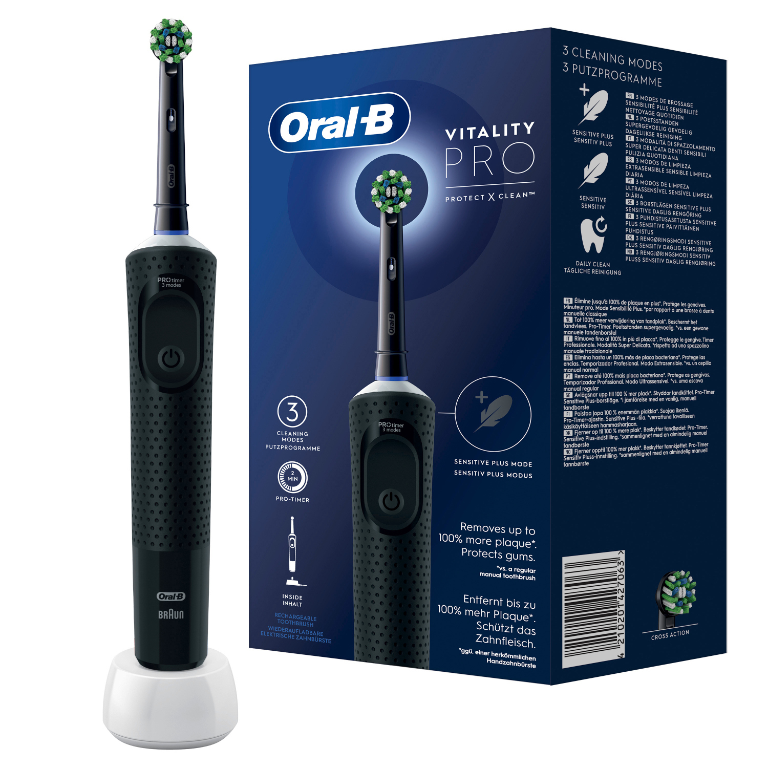 Oral-B Vitality Pro D103 CrossAction Elektrische Zahnbürste, schwarz