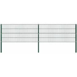 vidaXL Zaunelement mit Pfosten Eisen 349 x 80 cm Grün