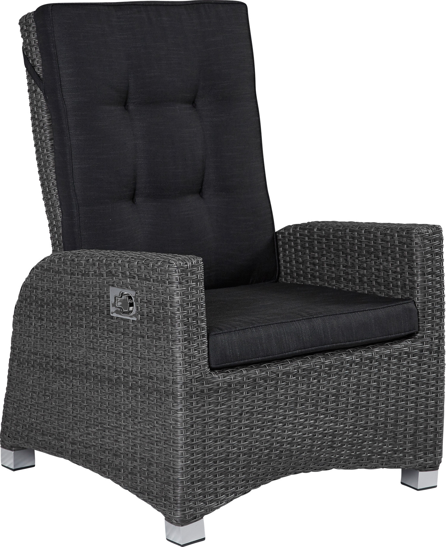 Living Gartensessel Kansas Verstellsessel Liegesessel Loungesessel Grau-Mix