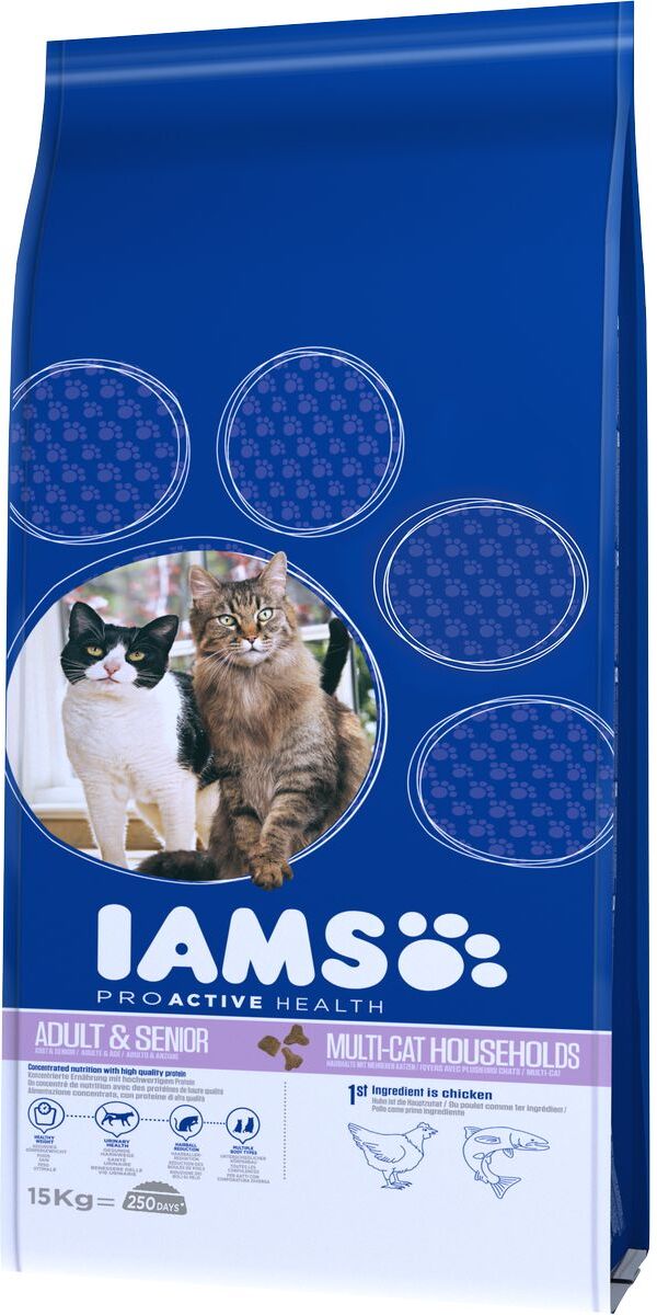 Iams Gatto ProActive Health Multi-Cat Pollo e Salmone 15KG