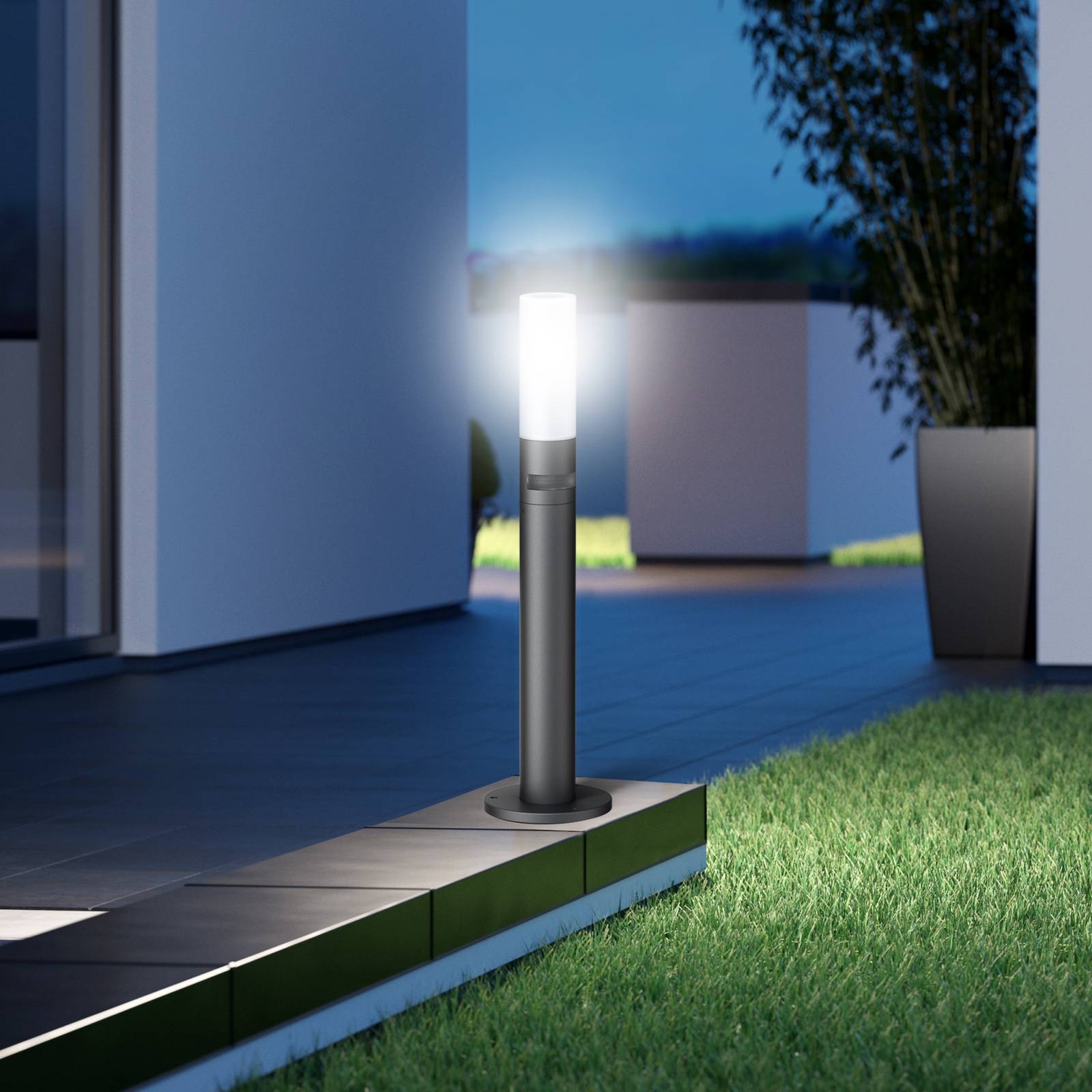 STEINEL GL 65 S LED path light with motion sensor, Alu / grey / zinc, Aluminium, Modern, Outdoor lights with Sensor