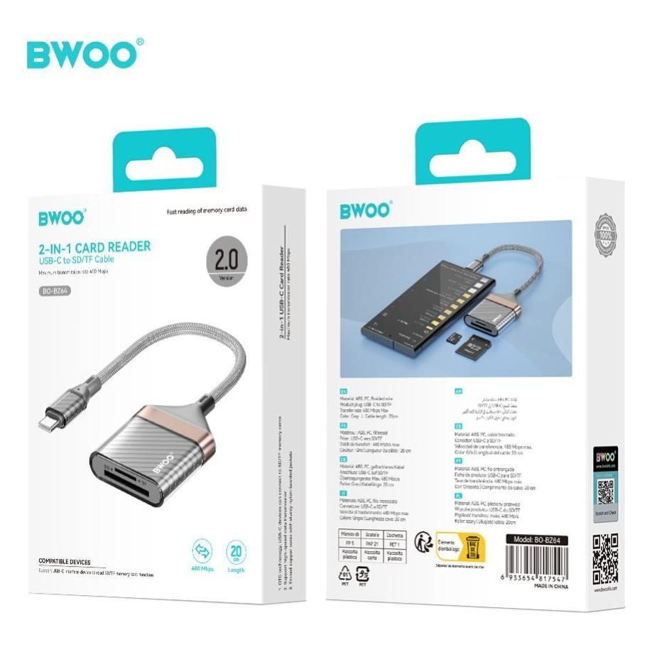 Bwoo Adapter Type C to SD card / TF Card BZ64 (USB-C) (66238374)