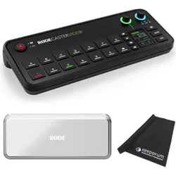 RØDE Rodecaster Video Konsole für Audio- und Videoproduktion mit Abdeckung, Streaming Deck, Schwarz