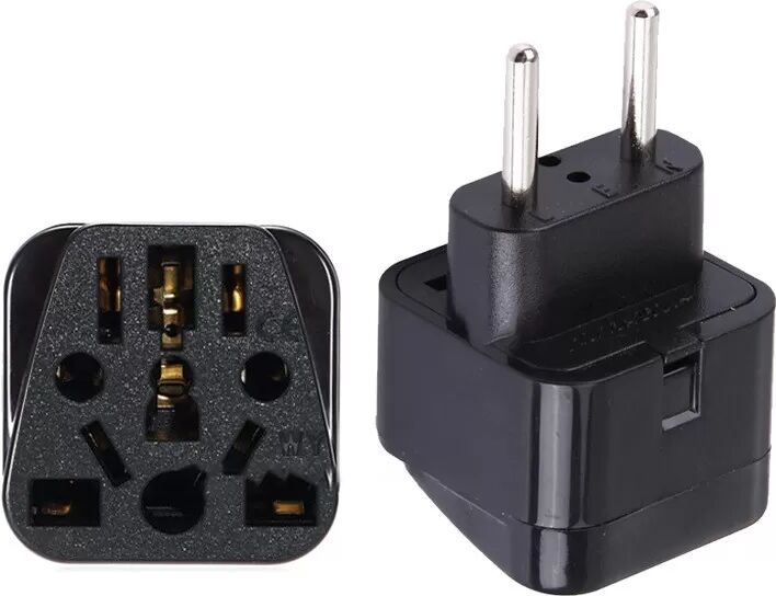 INF Adaptateur de Voyage Européen Noir, Convertisseur de Prise EU, AC 100-250V, Adaptateur d'Alimentation 10A