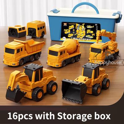 On Spot Shop Transforming Robot Car Toy, Magnetic Transform Engineering Car Assembled Toys & Magnetic Blocks For Kids Activities 16pc With Storagebox