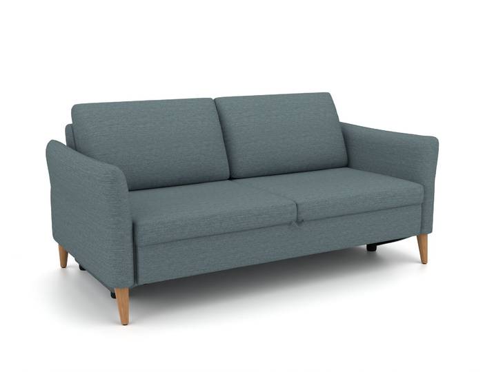 Sofa 127 - Blau (Blaugrau) - Flachgewebe