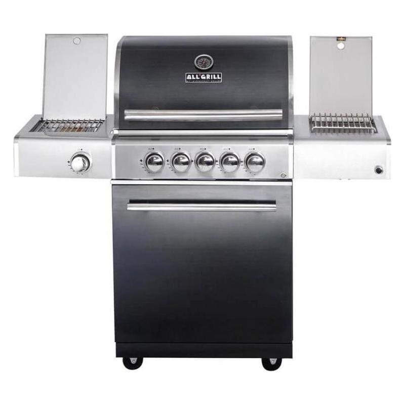 Allgrill Gasgrill CHEF M Edelstahl schwarz mit Steakzone und Air System (33991584)