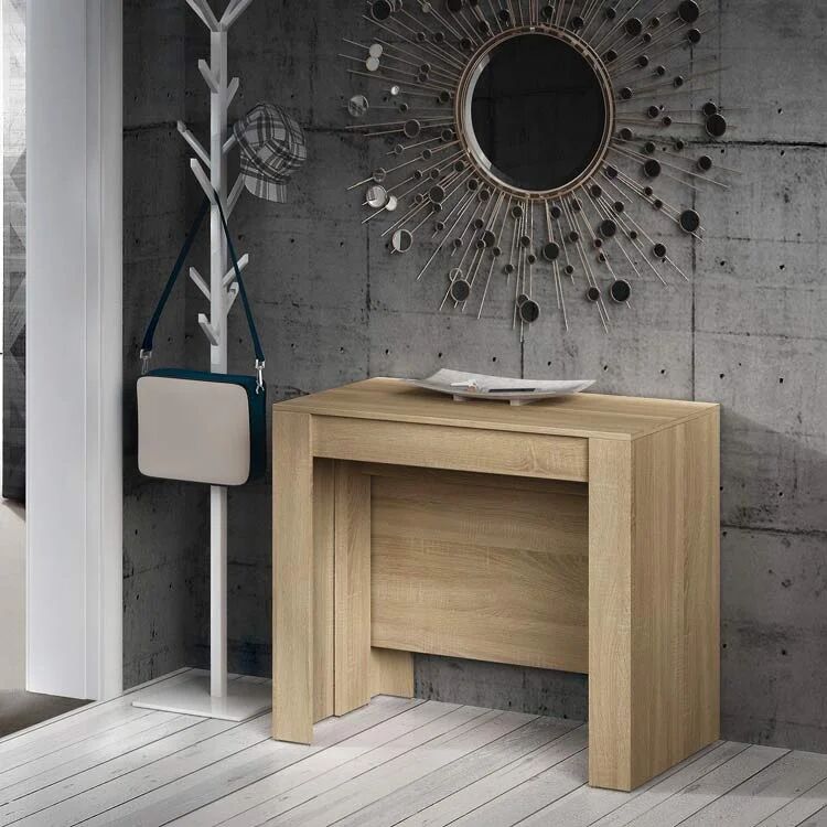 garneroarredamenti Tavolo 51/237cm consolle allungabile moderno rovere chiaro Venere