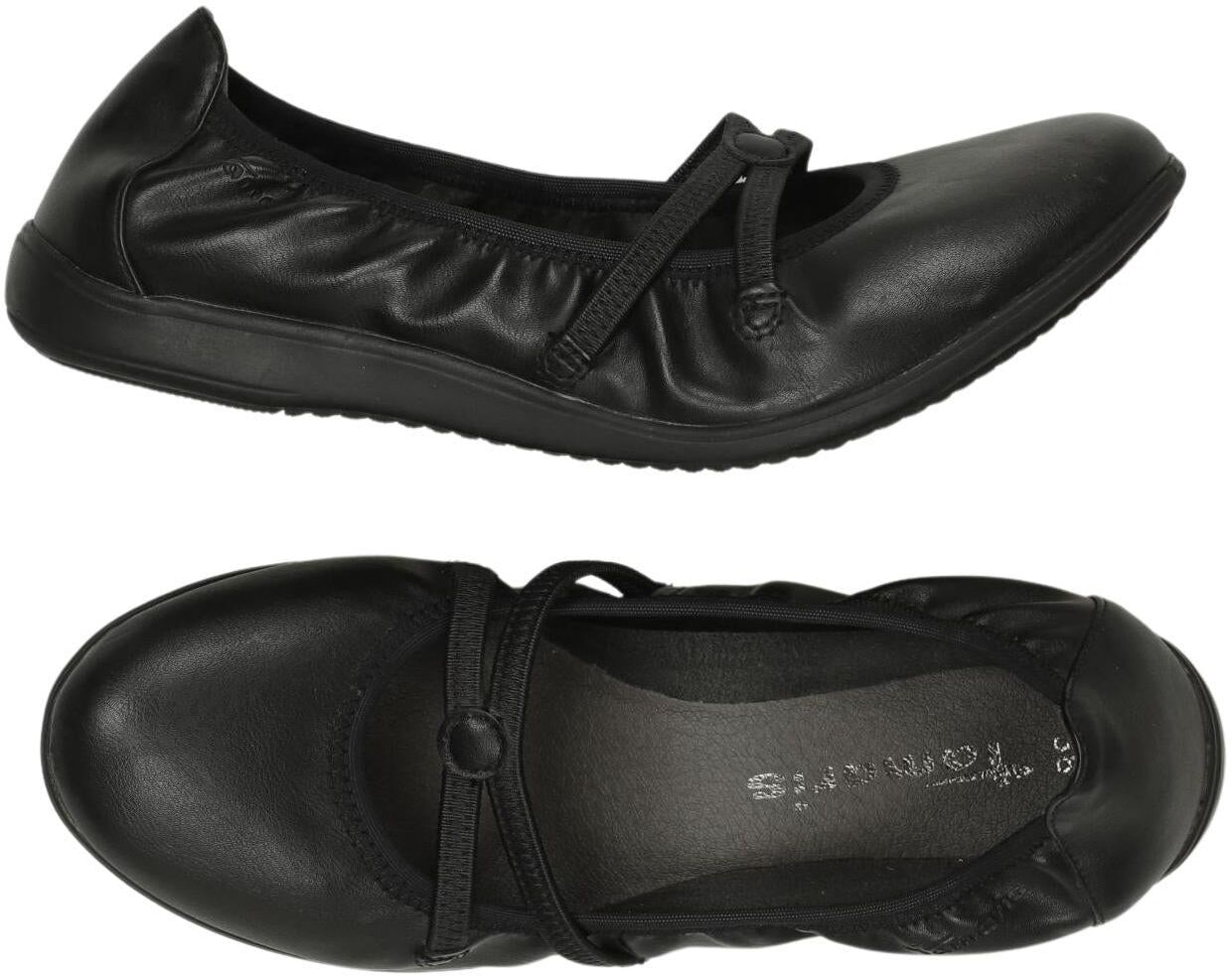 Tamaris Damen Ballerina, Schwarz, Gr. EU 38, Kunstleder - Second Hand
