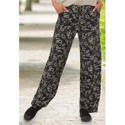 Viskose-Hose in Druck schwarz in Größe 46 von DW-Shop, Schwarz, 46