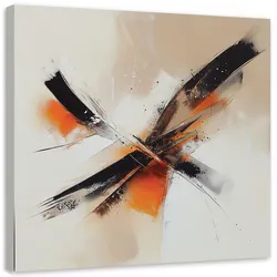 LEINWANDBILD Abstrakte beige-schwarz-orange 30x30cm