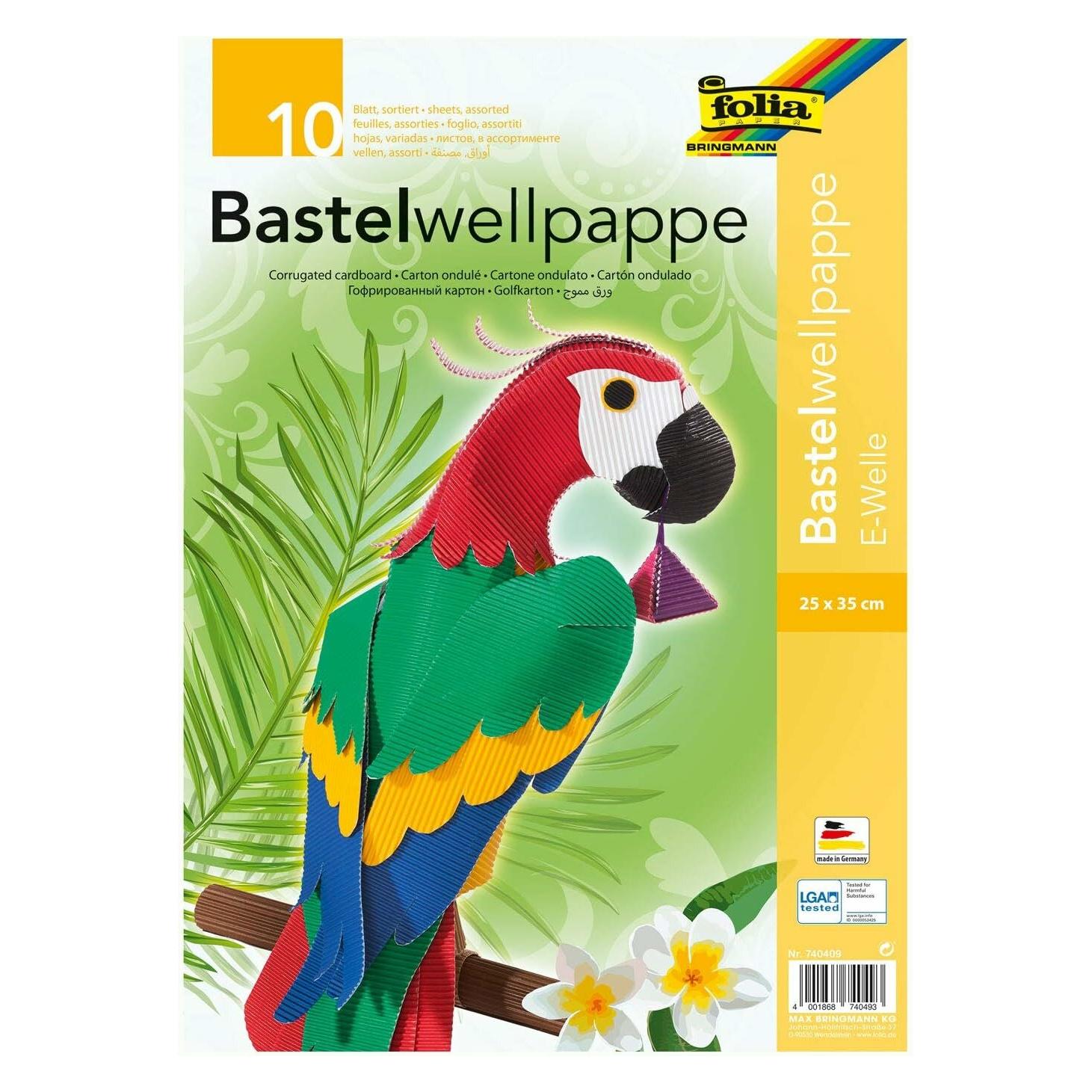 Folia Wellpappe 10-farbig sortiert (170 g/m², 10x) (740409)