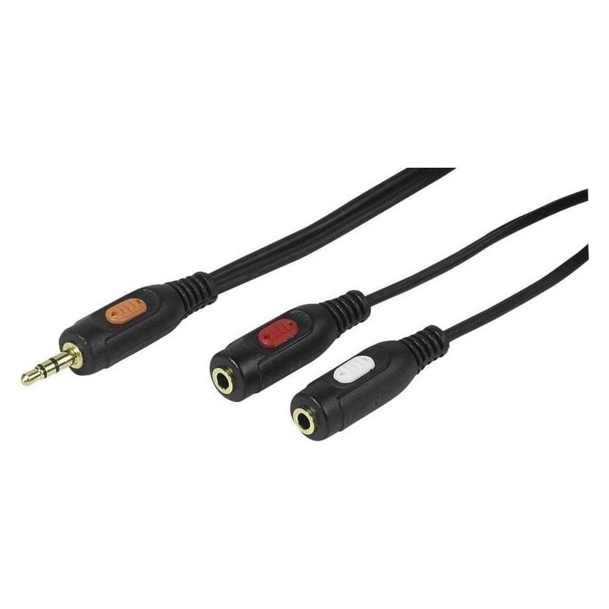 Vivanco Audioadapter, 3.5mm Klinkenst.-2x 3.5mm Klinkenb.0,2m (Klinkenadapter) (VVAJACK35M2JACKF02)