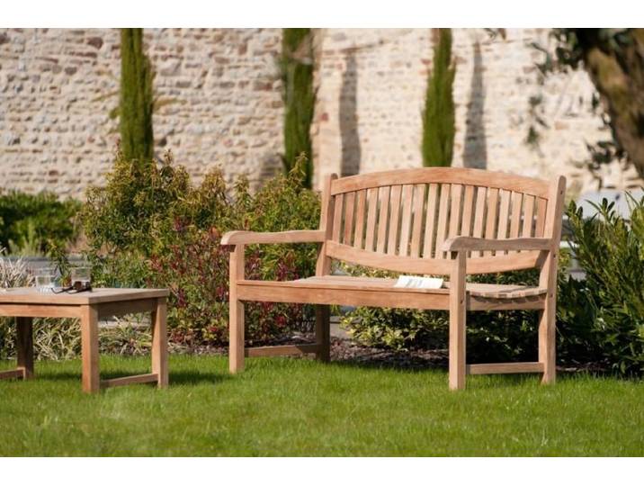 FUN - Banc de jardin ovale en bois Teck