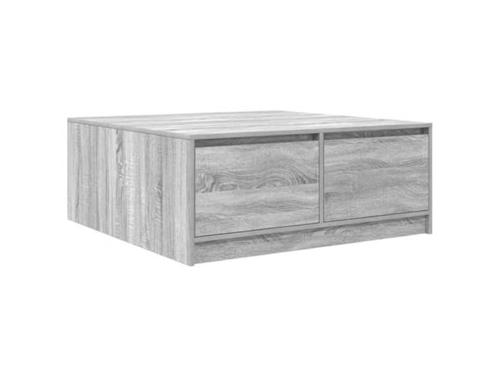 Couchtisch mit Schubladen, grau, Sonoma, 100 x 100 x 40 cm, Holz