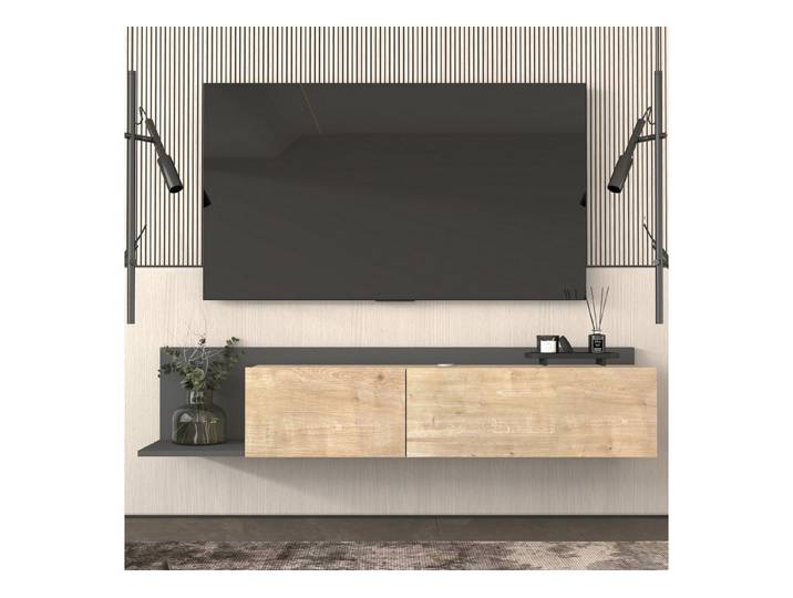 Brandloop Lowboard Brandloop TV-Lowboard hängend 167 cm, Eichenoptik-Anthrazit