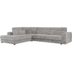 ECKSOFA Savona Hellgrau breiter Cord - links