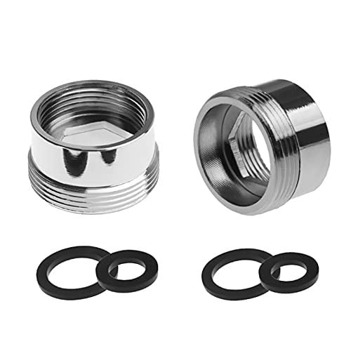 Set van 2 messing kraanadapters van 24 mm binnendraad naar 22 mm buitendraad voor badkamer en keuken