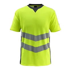 Warnschutz T-Shirt "SANDWELL" Safe Supreme UV-Schutz - 4XL - gelb/schwarzblau