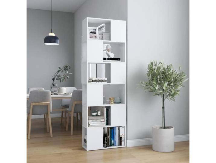 Bibliothèque-Séparateur de pièce Blanc 60x24x186 cm