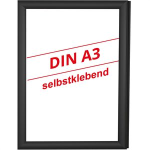 Update-Displays Klapprahmen Easy-Fix, 25 mm Profil, DIN A3, schwarz, Aluminium, selbstklebend