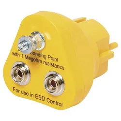 SAFEGUARD ESD-Erdungsstecker, 2x 10 mm Druckknopf, gelb