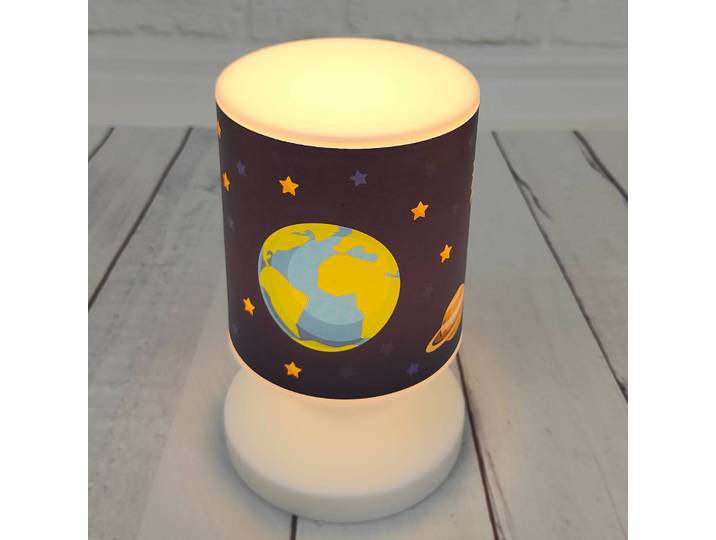 Niermann Standby Tischlampe Weltall, blau, für Kinderzimmer, Kunststoff