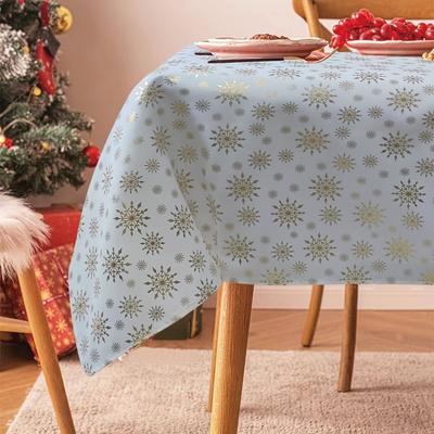 Violet Linen Seasonal Xmas Christmas Holiday European Stars Winter Snowflakes Solid White Pattern Tablecloths