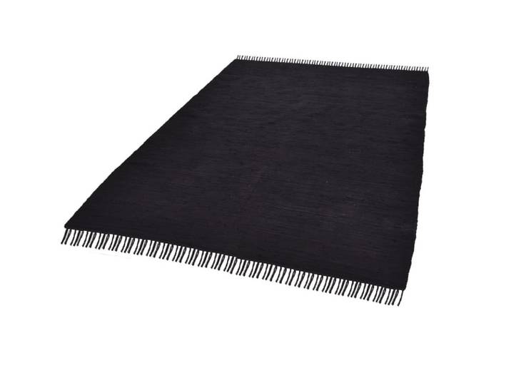 Tapis réversible en coton - tissé à la main - Noir 120x180