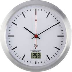 Renkforce E1003R Funk Wanduhr 17 cm x 60 mm Silber Badezimmer-/Feuchtraum geeignet